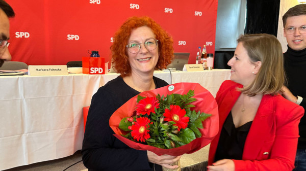 Übergabe der Blumen